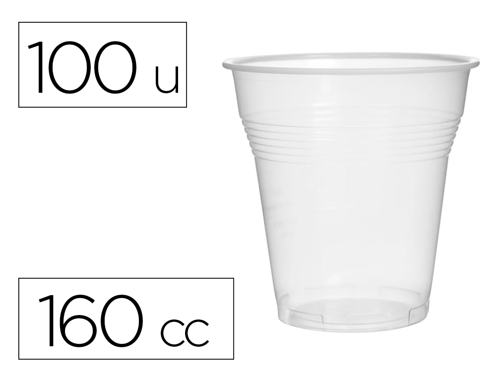 VASO DE PLASTICO TRANSPARENTE 160 CC PAQUETE DE 100 UNIDADES