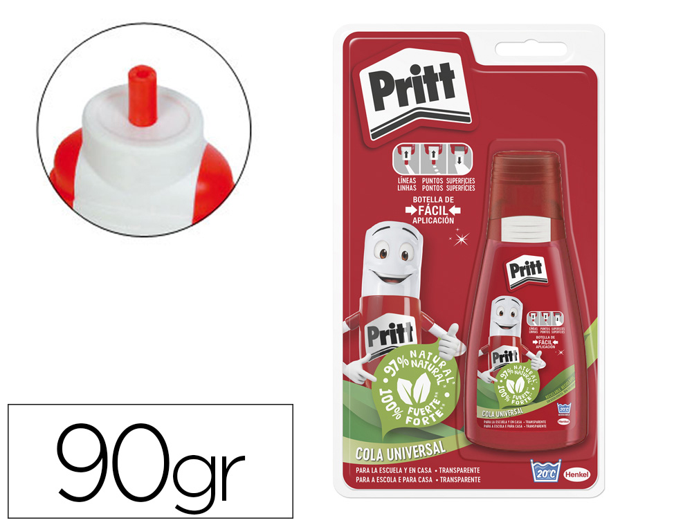 PEGAMENTO COLA UNIVERSAL PRITT TRANSPARENTE BOTE DE 100 GR