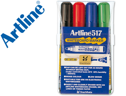 ROTULADOR ARTLINE PIZARRA EK-517/4 PUNTA REDONDA 2 MM BOLSA DE 4 ROTULADORES