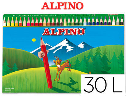 LAPICES DE COLORES ALPINO 659 CAJA DE 30 COLORES LARGOS