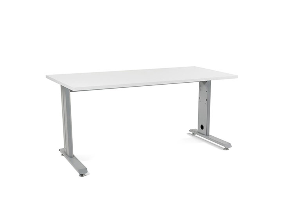 MESA DE OFICINA ROCADA METAL 2002AC04 ALUMINIO /BLANCO 160X80 CM